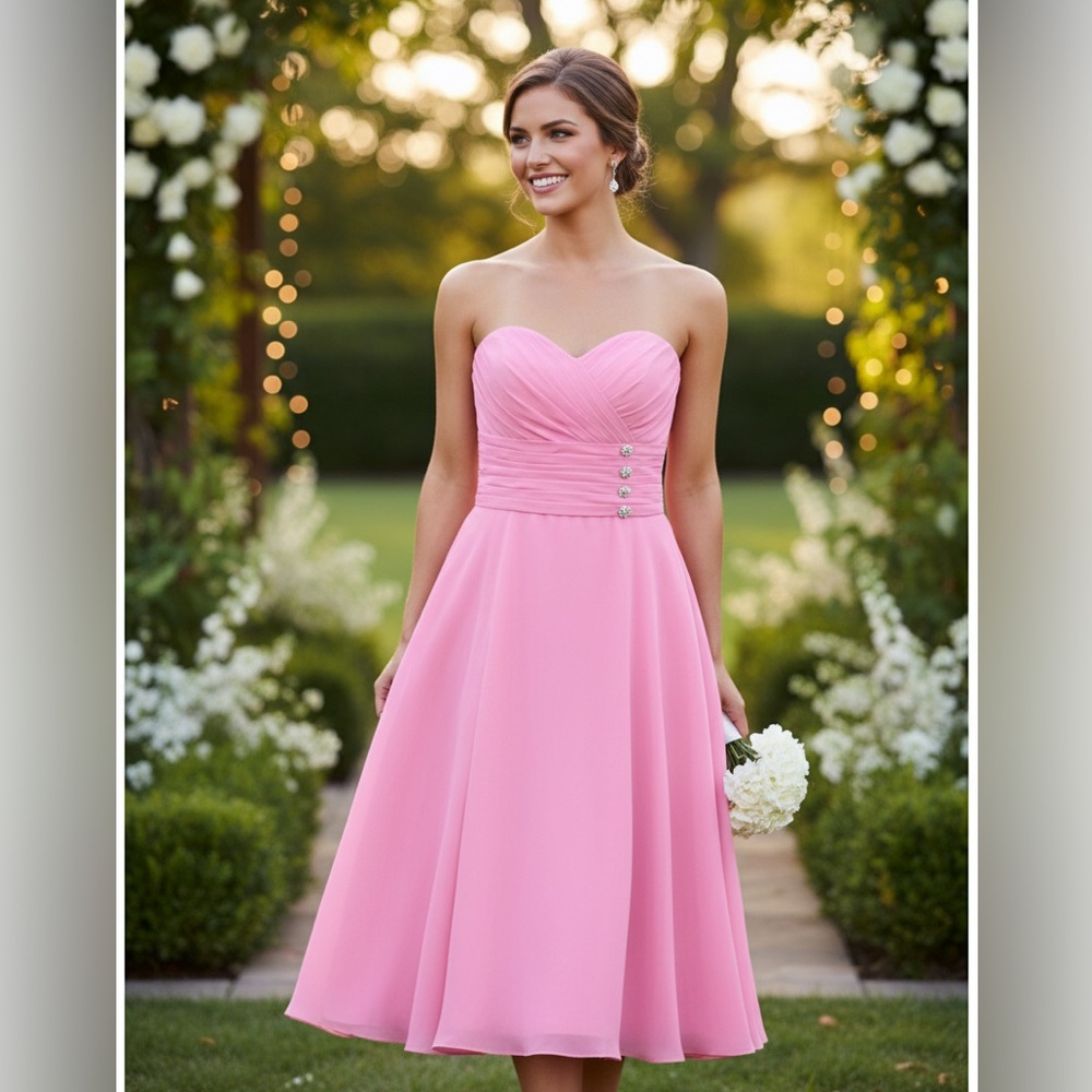 Bridesmaid or Prom Dress Pink Handmade in Vietnam size Medium Bin 0 - Picture 2 of 12